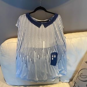 NEW NWT - Dr Who police call box Peter Pan collar - Size XL